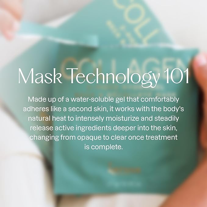 Karuna Collagen Neck & Chest Hydrogel Mask 4-Pack | Firming & Hydrating K-Beauty Masks with Collagen, Peptides & Niacinamide | For Wrinkles & Sagging Skin | Cruelty-Free