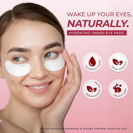 Clear Beauty Rose & Collagen Under Eye Patches – Hydrating Anti Aging Pads For Dark Circles & Puffy Eyes – Dermatologist Tested, Korean Skin Care, Cruelty Free, Clean Beauty, Vegan – 5 Pairs