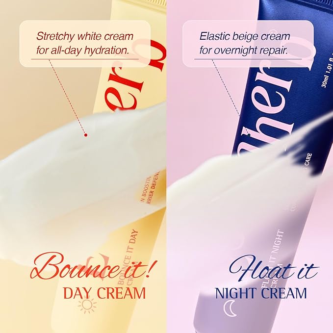 Day to Night Routine Program, Travel Size Set Deep Hydration Day cream with Tocopherol(0.34fl oz)+Anti Wrinkle Night Cream with Retinol & Collagen(0.34fl oz), Vegan, Korean Skin Care
