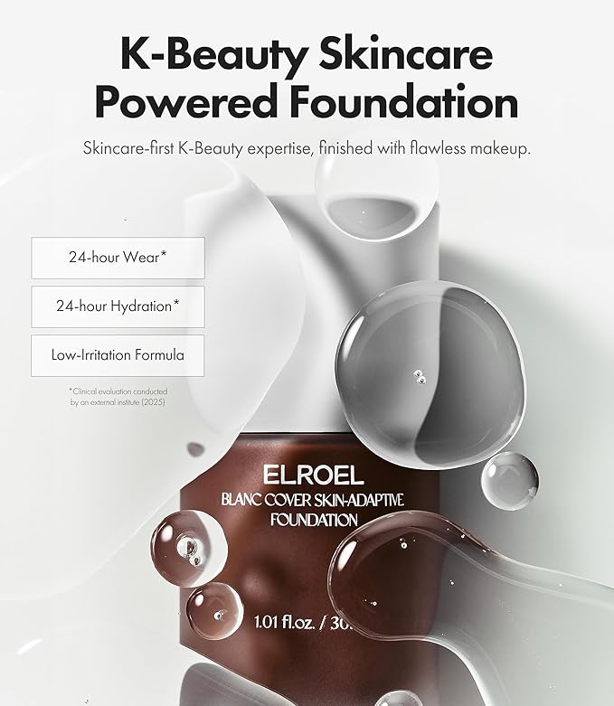Blanc Cover Skin Foundation - K-Beauty Skincare Liquid Foundation Makeup with Panax Ginseng, Niacinamide & Collagen - Lightweight, Buildable 24HR Hydrating Wear 1.01 Fl Oz (#370)
