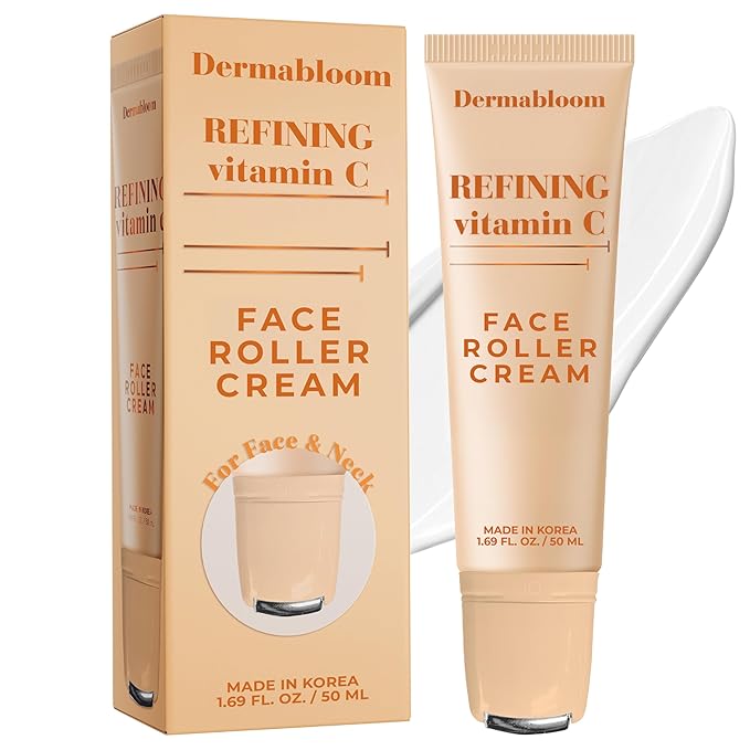Vitamin C Face Roller Cream – Brightens, Firms, Hydrates For Puffy Skin & Uneven Skin Tone – Dermatologist Tested, Anti-Aging, Korean Skin Care – Vegan, Clean Beauty, Non-GMO – 1.69 Fl Oz