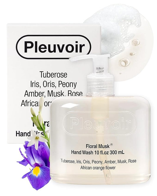 Pleuvoir Hand Wash Floral Musk - Hydrating Liquid Hand Soap - Creamy Musk Wildflower Garden Scent - Moisturizing with Hyaluronic Acid, Ceramides - Vegan, K-Beauty 10 fl.oz