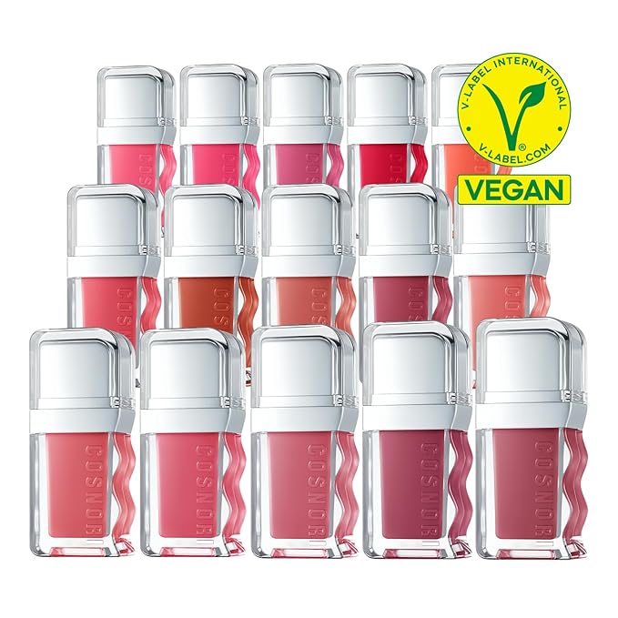 COSNORI Flow Wave Lip Tint - Vegan Glassy Lip Gloss, Lightweight & Long-lasting, Plant-derived Oil Moisturizer, K-Beauty (15 FIG JAM)