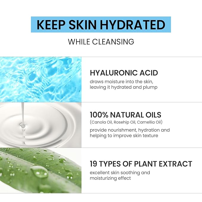 coxir ULTRA HYALURONIC ACID CLEANSING OIL 5.07 fl.oz + 0.67 fl.oz l Oil Cleanser, Hyaluronic Acid, Collagen, Hydrating, Smoothing, Calming, Moisturizing, Korean Skin Care