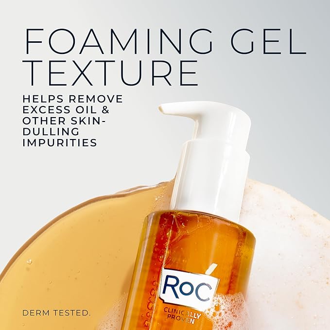 RoC Multi Correxion Revive + Glow Gel Vitamin C Cleanser,Face Wash,Facial Cleanser with Glycolic Acid,Paraben-Free,Sulfate-Free Skin Care - 6 Ounces,(Pack of 2)
