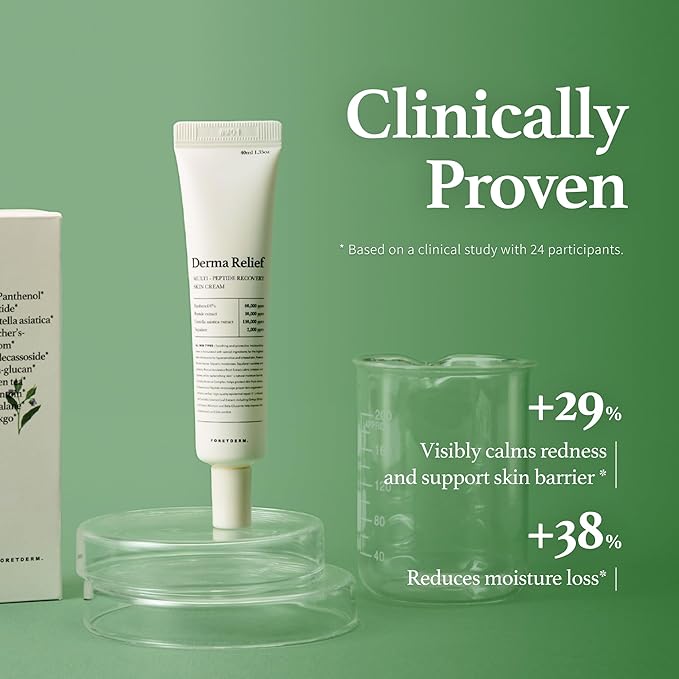 Peptide Derma Relief Cream – EGF, CICA & Panthenol Barrier Repair Face Moisturizer, Korean Skincare for Sensitive Skin, Soothing & Calming Redness, Hydrating Face Cream, Unscented,1.35 Fl Oz