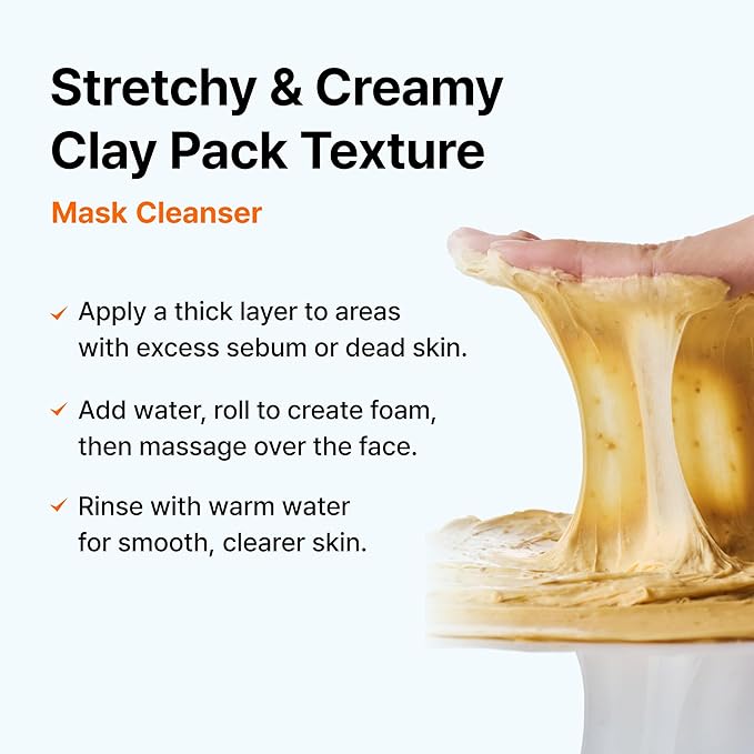 DearKlairs Freshly Juiced Vitamin Clay Mask Cleanser, Deep Pore Wash, Clear Radiant Skin, Tangerine Peel Powder, PHA, Niacinamide, 5.07 Fl Oz (Pack of 1)
