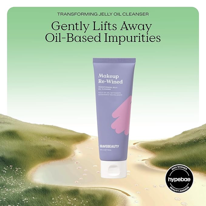 KraveBeauty Makeup Re-Wined Jelly Oil Cleanser Duo – K-Beauty Transforming Daily Cleanser, Removes Makeup & Impurities, Vegan & Cruelty-Free, 3.38 fl oz x2