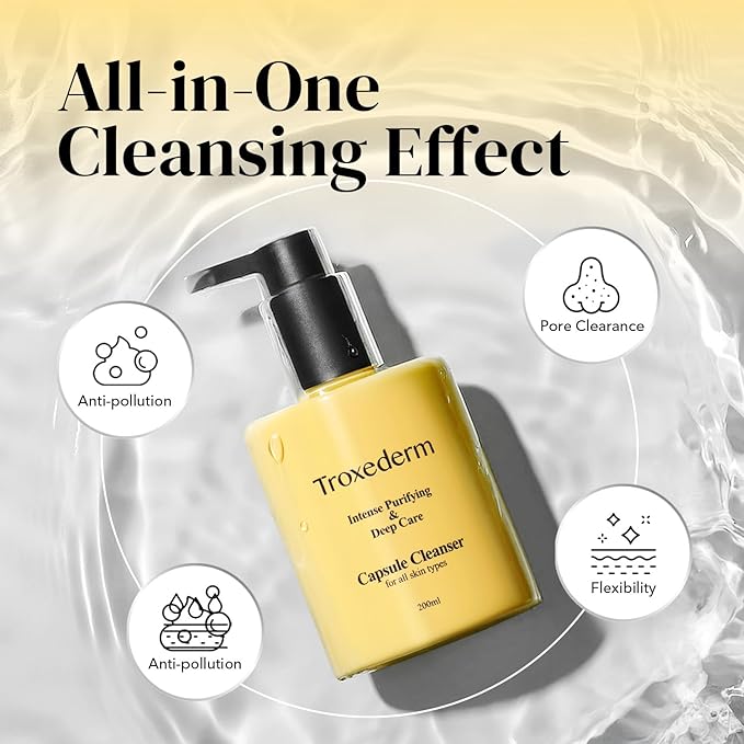 Collagen Capsule Cleanser – Korean Gel Face Wash with Peptides, Niacinamide & Troxerutin, Hydrating Daily Facial Cleanser & Makeup Remover, Gentle K-Beauty Skincare, 6.76 fl oz