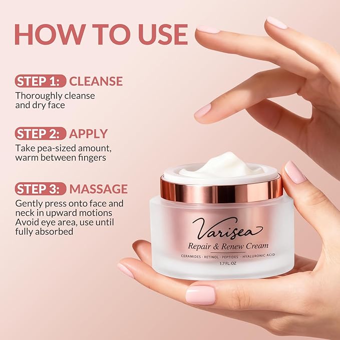 Repair & Renew Cream - Anti-Aging Face Moisturizer with Retinol, Ceramides, Peptides & Hyaluronic Acid - to Firm & Renew Skin for Wrinkles, Dryness & Sensitive Skin (Fragrance-Free)