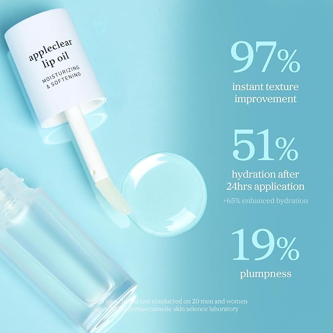 NOONI Korean Lip Oil - Appleclear | Long-Lasting, Moisturizing, Plumping, Revitalizing for Dry Lips, Waterproof, No Peel Off, Hydrating, Nourishing Crystal Clear, Stocking Stuffers, 0.12 FL Oz