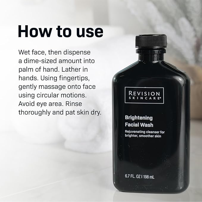 Revision Skincare Brightening Facial Wash,Exfoliating Face Cleanser with Vitamin C and Vitamin E,6.7 fl oz,(Pack of 2)