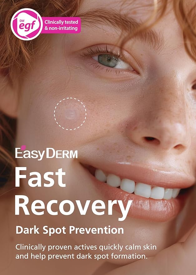 Easyderm Real Calming Patch Microdart Pimple Patches, Clear Nano Micropoint | Niacinamide, Hyaluronic Acid, EGF Acne Dark Spot Care, K-beauty | 12 Counts