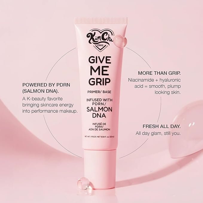 KimChiChic Beauty Give Me Grip Gel Primer for Face with PDRN, Makeup Base for Long-Wear Hold, Hydrating Korean Makeup Primer for Smooth Finish, 0.84 fl oz