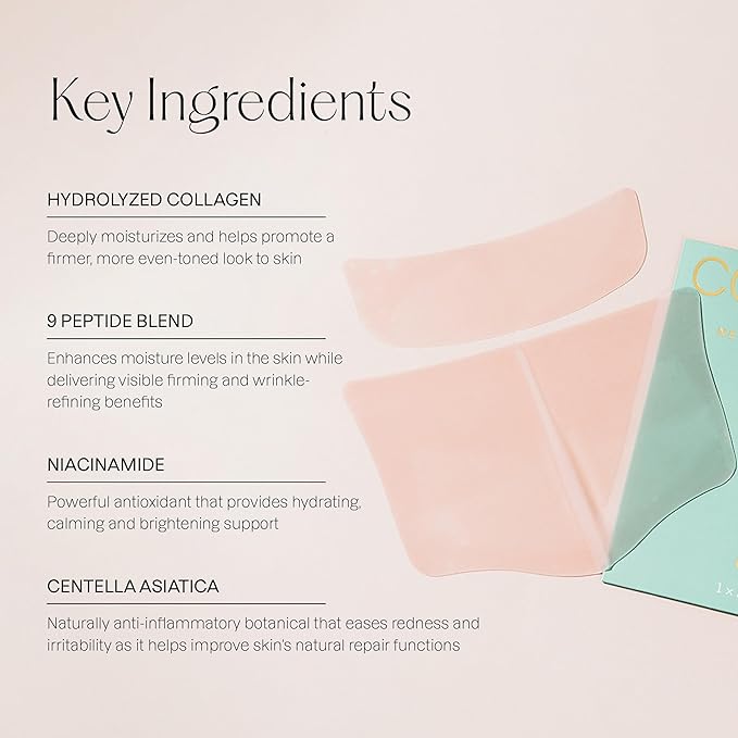 Karuna Collagen Neck & Chest Hydrogel Mask 1-Pack | Firming & Hydrating K-Beauty Masks with Collagen, Peptides & Niacinamide | For Wrinkles & Sagging Skin | Cruelty-Free