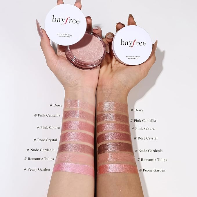 bayfree Multi Glow Balm Set, Cream Blush with Double-ended Brush, Radiant Finish, Hydrating, Creamy, Radiant Finish, Lightweight & Blendable Color, Face Balm