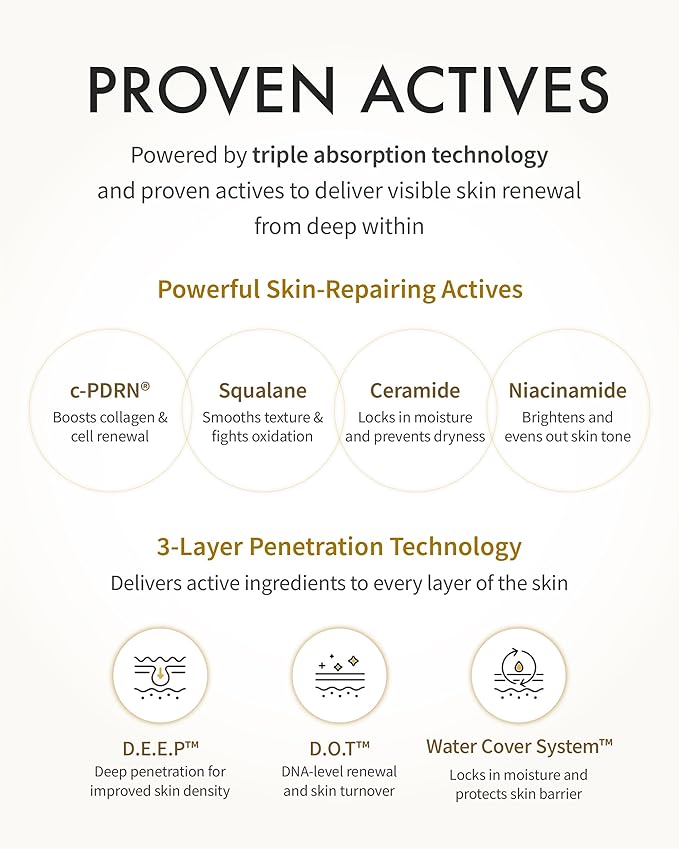 REJURAN® Dual Effect Ampoule, DOT DUAL c-PDRN® [Larger Size] - Salmon DNA Face Serum for Deep Rejuvenation, Wrinkle Care, Skin Elasticity with Visible Anti-Aging Results. Korean Skincare (1.69 fl oz)