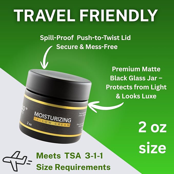 Advanced Grass Fed Beef Tallow + Triple Defense Actives Moisturizing Cream | Face & Body Cream For Dry Skin | Tallow + Barrier & Microbiome Support | Unscented | 100% Natural Ingredients | Made in USA