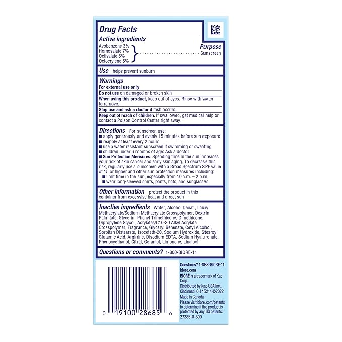 Biore UV Aqua Rich Daily Hydrating Facial Moisturizer with SPF 30 | Oil Free Sunscreen for Sensitive Skin with Hyaluronic Acid, Non-Comedogenic, Dermatologist Tested, 1.7 Oz/3 Pack