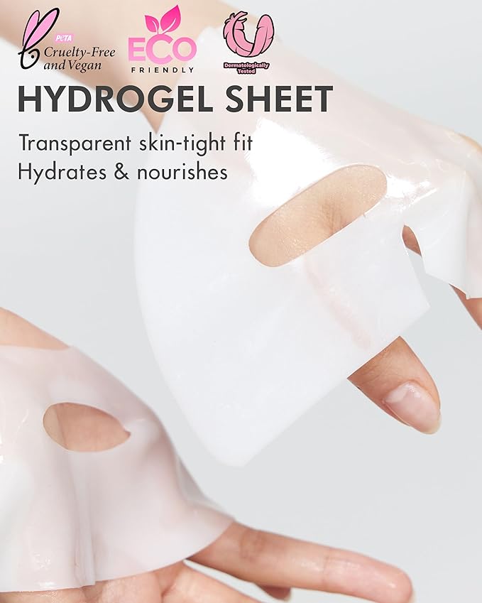 DERMAL Seoul Face Collagen Hydrogel Melting Mask (4 Pack) - Korean Overnight Face Mask for Glassy Skin & Pore Care - Deep Hydration Jelly Gel Sheet with 300Da Low Molecular Collagen Ritual