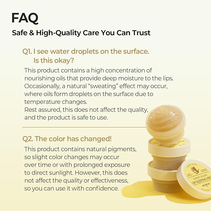SKINFOOD Honey Sugar Lip Sleeping Mask, Lip Mask for Overnight, Korean Lip Care Product for Severely Chapped Lips, Stocking Stuffers, Hydrating Lip Butter for Dry Lips, Lip Balm (0.71 fl. oz.)