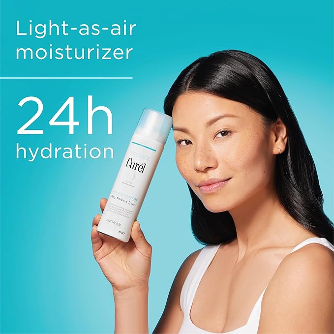 Curel Japanese Skin Care Deep Moisture Spray, Spray on Moisturizer for Dry Skin, Face Hydrating Spray with Ceramides, 5 Oz