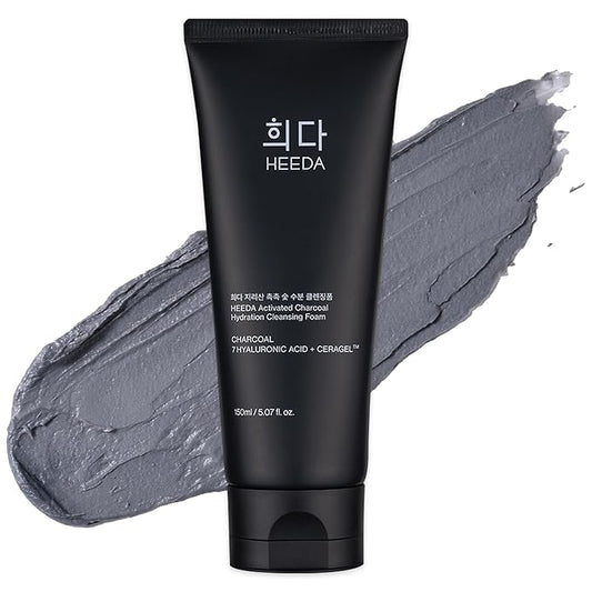 Hyaluronic Acid & Ceramide All-In-One Cleanser, Deep Hydrating Face Wash with Charcoal, Coconut, and Turmeric for Radiant, Moisturized, and Balanced Skin