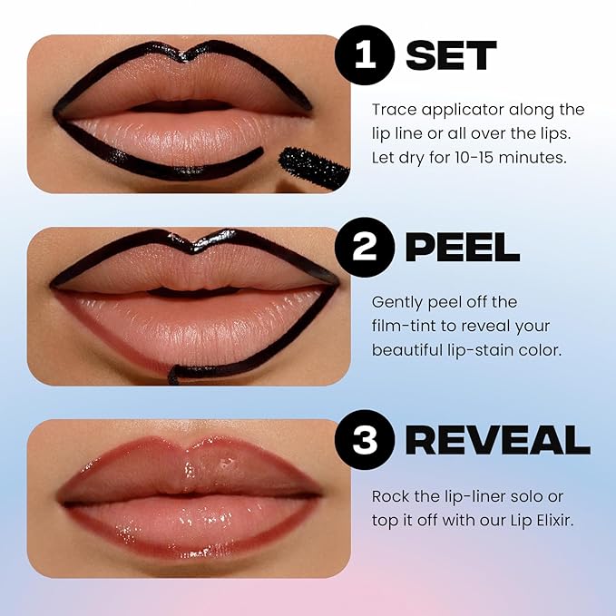 Sacheu Lip Liner STAY-N Peel Off Lip Stain — Long Lasting Waterproof Lip Tint with Hyaluronic Acid & Vitamin E — Transfer Proof Matte Finish, Vegan & Cruelty-Free (leftonRED)