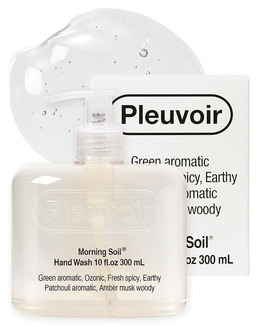 Pleuvoir Hand Wash Morning Soil (Petrichor) - Hydrating Liquid Hand Soap - Fresh Earthy Rain Ozonic Green Scent - Moisturizing with Hyaluronic Acid, Ceramides - Vegan, K-Beauty 10 fl.oz