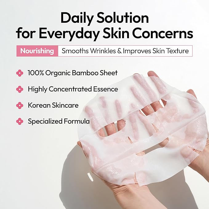 FreeGo Nourishing Daily Solution Niacinamide Retinol Facial Mask Sheet (6-Pack) | K-Beauty Korean Skincare to Bouncy Firm Skin