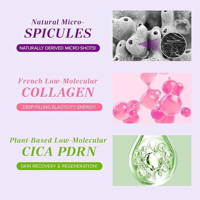 Mary&May Spicule Collagen PDRN Cream - Korean Face Moisturizer with Marine Spicules & French Collagen - Plumping Barrier Elasticity Treatment, Ceramide Panthenol for Sensitive Skin, 15g / 0.5 oz