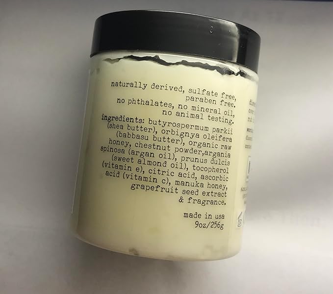 Nabila K Body Butter - Daily Moisturizer for Body Care - Skin Hydrating Deep Moisturizing - Natural Ingredients - Vanilla & Peppermint - 9 oz
