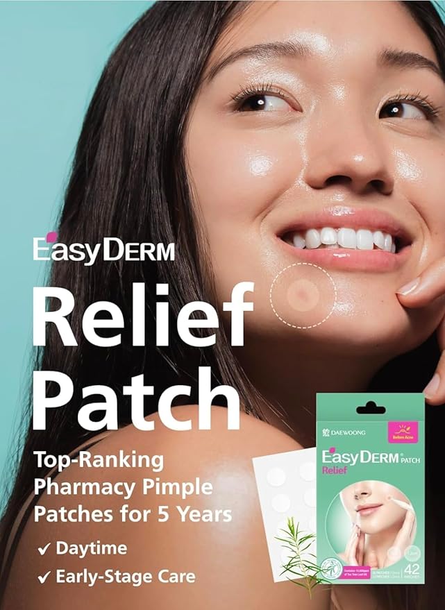 EasyDerm Pimple Patch Duo Bundle – 168 Patches (4 Counts) | Beauty Hydrocolloid Patch + Relief Invisible Patch Tea Tree Oil for Zit, Blemish, Breakout Care, Under Make up Pimple Patch