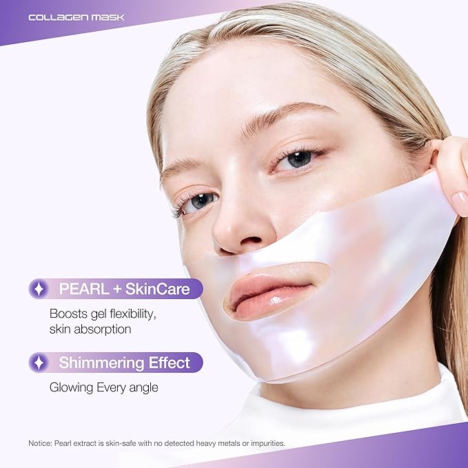 ANUA Vita Collagen Mask, Hydrogel Face Mask for Cooling & Skin Firmness, Dullness Care with Vitamin C, Radiant Glass Skin Effect, KPop Demon Hunters, Korean Skincare (4ea)