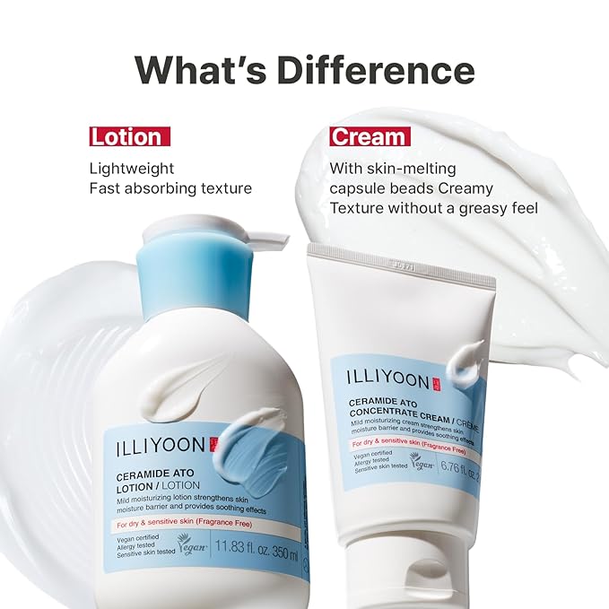 Illiyoon Ceramide Ato Lotion | Lightweight Moisturizer for Dry & Sensitive Skin, Barrier Repair for Face & Body, Mild for Babies, Vegan Certified, Korean Skin Care, 11.83 fl.oz.