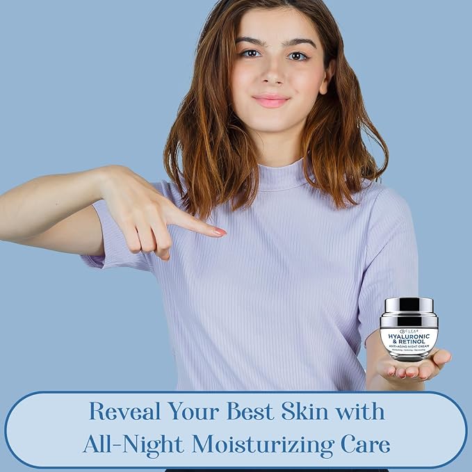 Clear Beauty Hyaluronic Acid & Retinol Face Moisturizer Night Cream – Dermatologist Tested, Deep Hydration, Firming & Smoothing – Anti Aging Korean Skin Care, Vegan, Clean Beauty – 1.69 Fl Oz