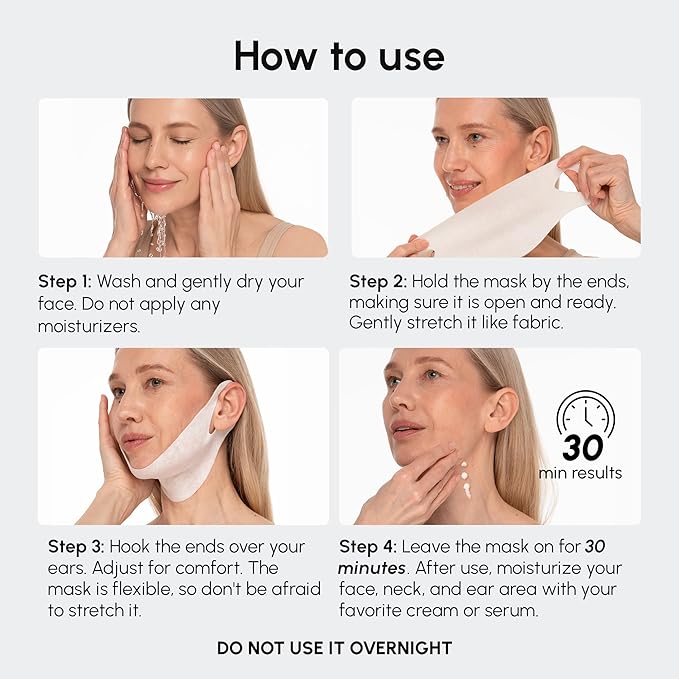 MAREE V Line Lifting Mask with 24K Gold – Deep Collagen Face Mask for Women – Jawline Shaper Mask with Retinol & Hyaluronic Acid – Neck Tightening & Firming - Double Chin Strap for Face Lift - 2 pack