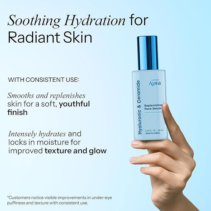Ceramide & Hyaluronic Acid Serum For Face – Dermatologist Tested, Anti Aging, Korean Skin Care – Deep Hydration, Plumps Fine Lines, Barrier Support – Vegan, Clean Beauty – 2.03 Fl. Oz.