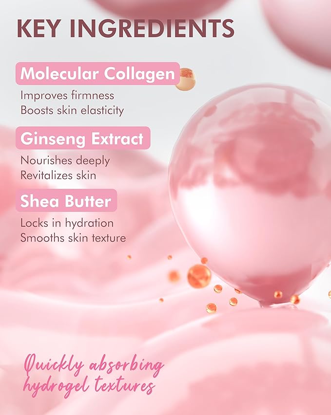 DERMAL Seoul Face Collagen Hydrogel Melting Mask (4 Pack) - Korean Overnight Face Mask for Glassy Skin & Pore Care - Deep Hydration Jelly Gel Sheet with 300Da Low Molecular Collagen Ritual