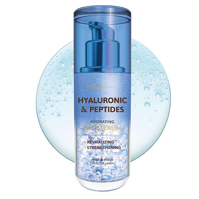 Hyaluronic Acid Serum For Face with Peptides - Deep Hydration, Firming, Plumping & Anti Aging - Dermatologist Tested, Korean Skin Care, Vegan Clean Beauty, Cruelty Free - 1.69 Fl Oz