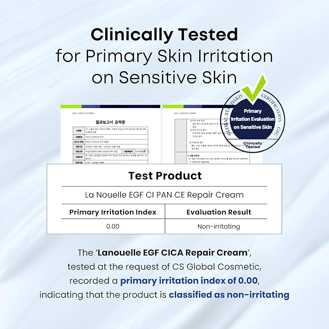 EGF Cica Panthenol Ceramide Repair Cream. Korean moisturizer for damaged, irritated, sensitive skin. Centella asiatica, niacinamide, madecassoside. K Beauty 1.69 fl oz