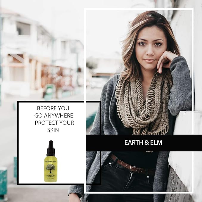 Earth & Elm Face Oil 100% USDA Organic Hydrating Face Oil, Skin Therapy Oil, Vitamin E Face Oil, Facial Massage Oil.