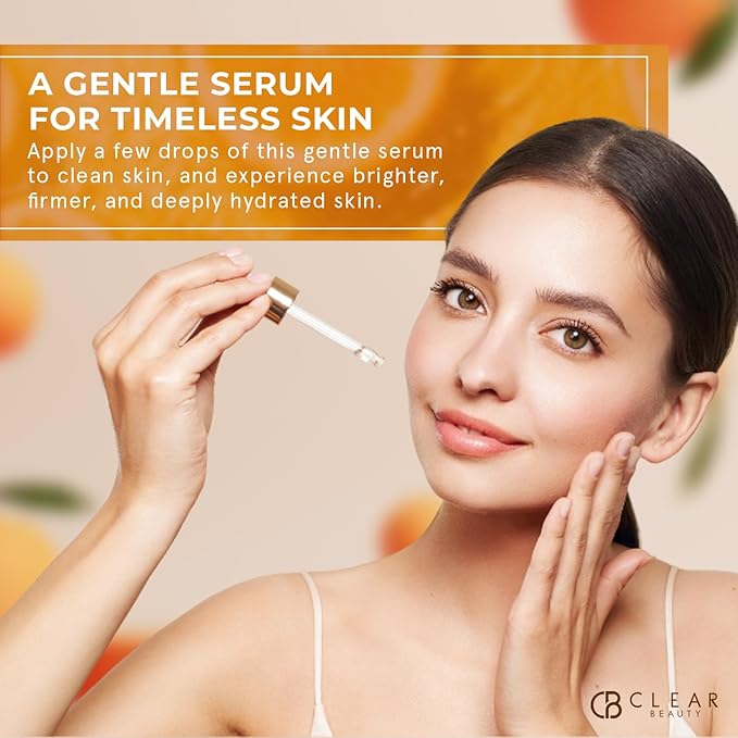 Clear Beauty Vitamin C Serum For Face with Collagen – Dermatologist Tested, Anti Aging, Korean Skin Care – Hydrates, Firms, Targets Dark Spots & Supports Skin Barrier – Vegan, Clean Beauty, 1.69 Fl Oz