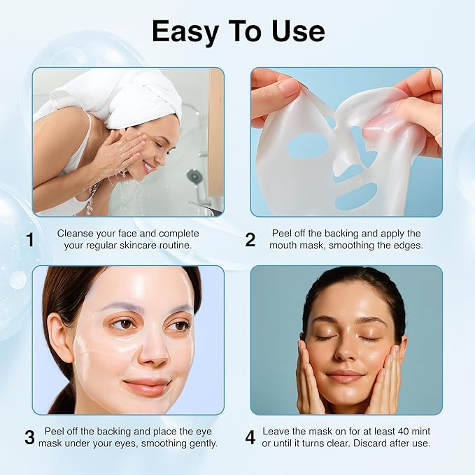 Collagen Face Mask - 6 Pack, Hydrating & Firming Sheet Mask for All Skin Types, Anti-Wrinkle, K-Beauty & Moisturizing Overnight Skincare