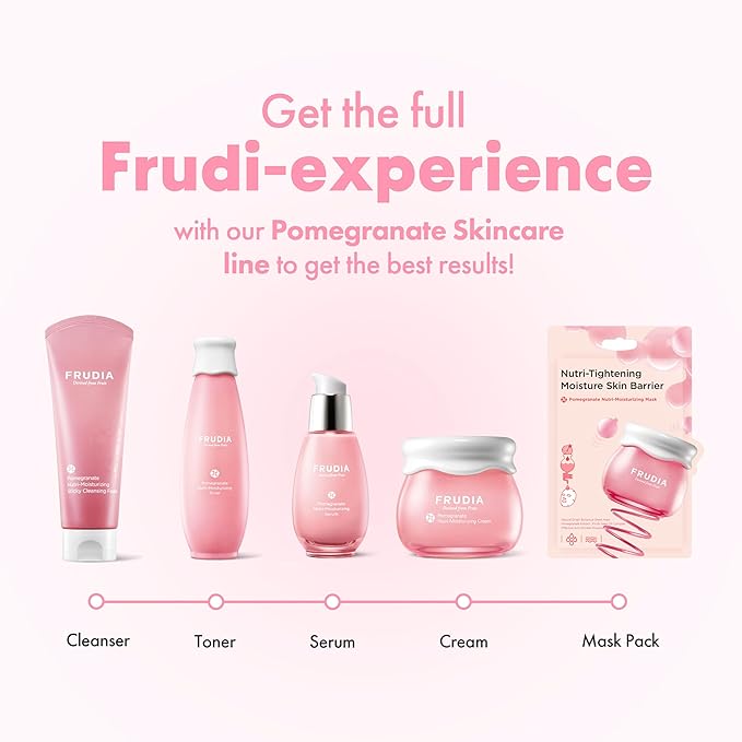 FRUDIA Pomegranate Nutri-Moisturizing Face Cream (0.35 oz) - Anti-Aging and Firming Korean Face Moisturizer w/63% Pomegranate Extract, BL-FILL UP & Vegan Collagen | Vegan & Cooling