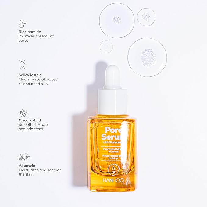 Hanhoo Pore Collection, Pore Cleanser 6.76 Fl. Oz., Pore Serum 1 Fl. Oz., T-Zone Pore Patch 8 Ct, with Niacinamide and Salicylic Acid, Pore Patches, Clarifies Clogged Pores, Korean Skincare