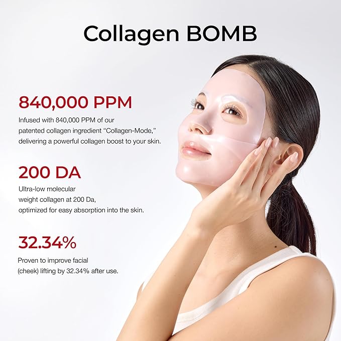 CDL Collagen Duo: Collagen Lifting Mask (10 Sheets) plus Collagen Boosting Cream - Korean Glass Skin Glow Set, Anti-Aging, Firming & Deep Hydrating with CollagenMode Phyto PDRN