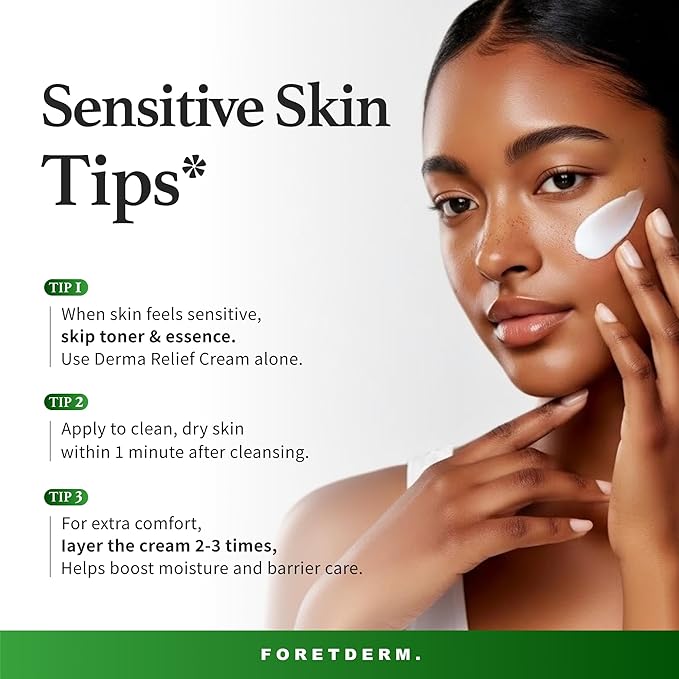 Peptide Derma Relief Cream – EGF, CICA & Panthenol Barrier Repair Face Moisturizer, Korean Skincare for Sensitive Skin, Soothing & Calming Redness, Hydrating Face Cream, Unscented,1.35 Fl Oz
