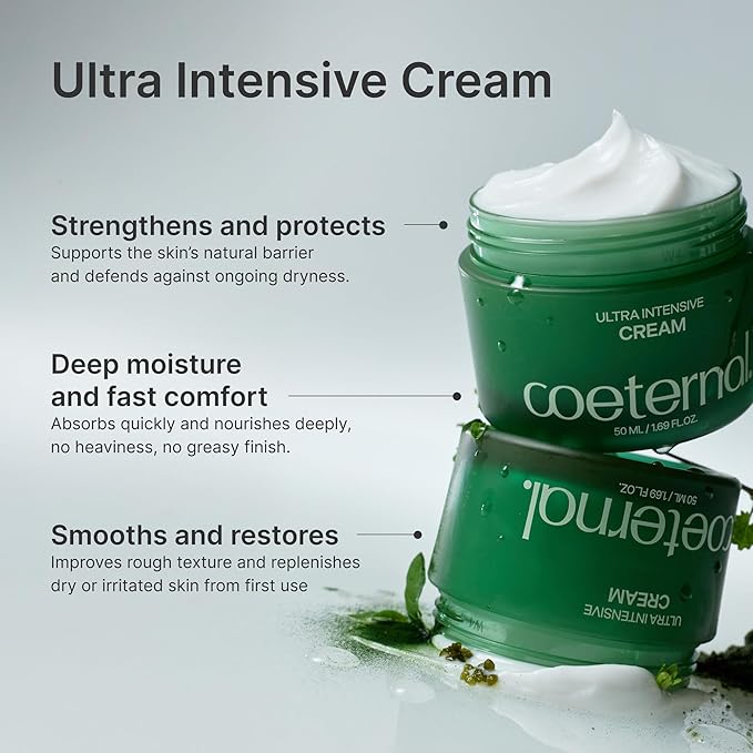 Ultra Intensive Cream, Hydrating Korean Face Moisturizer with Niacinamide, Arginine & Algae11 Extracts, Non-greasy Barrier Cream for Dry, Oily or Sensitive Skin, 50ml / 1.69 fl.oz.
