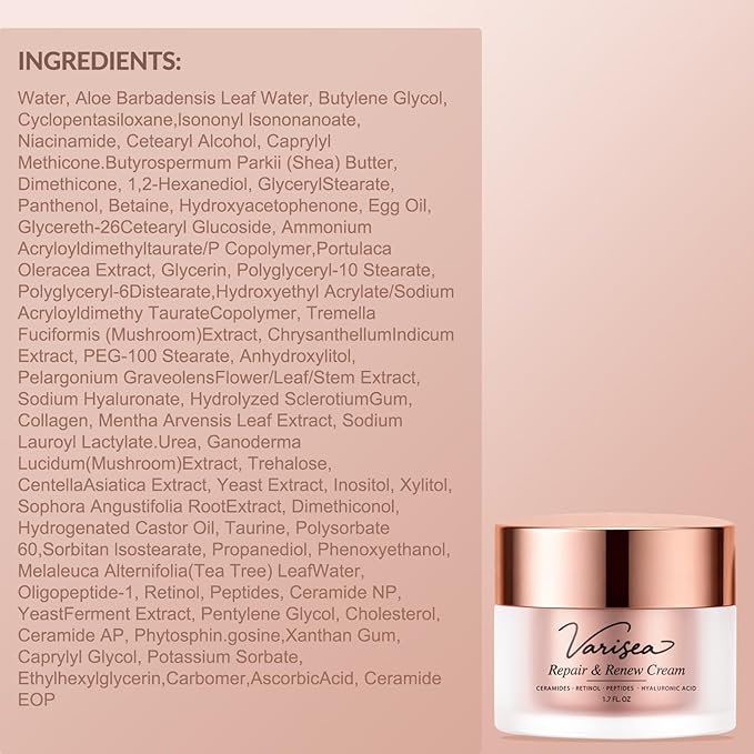 Repair & Renew Cream - Anti-Aging Face Moisturizer with Retinol, Ceramides, Peptides & Hyaluronic Acid - to Firm & Renew Skin for Wrinkles, Dryness & Sensitive Skin (Fragrance-Free)